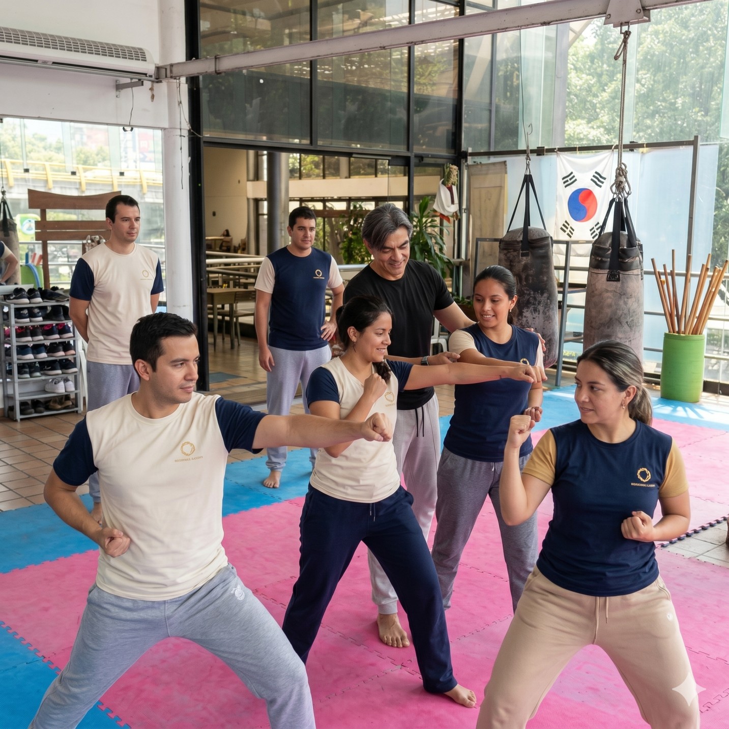 Equipo corporativo entrenando en Hayeshi